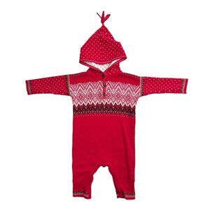 Hanna Andersson Red and White Patterned Kids Romper
